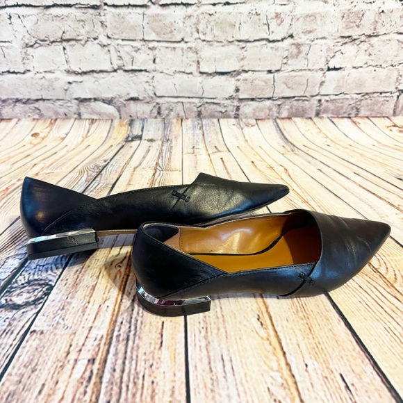 Halston | black leather pointed toe flats 7.5 - Picture 5 of 14